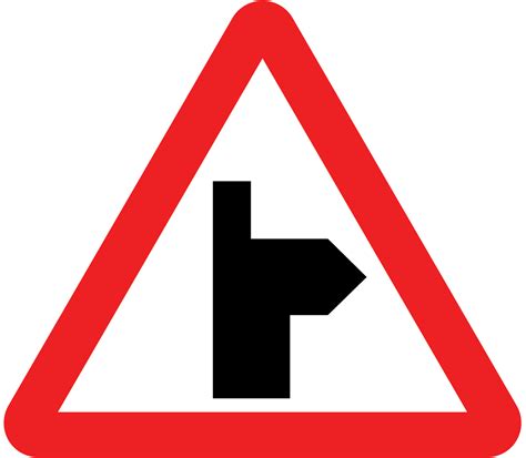 Side road ahead sign (right) - Theory Test