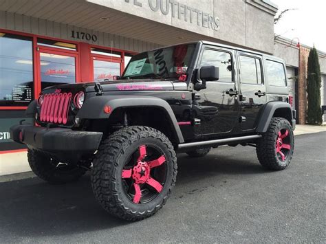 2017 Pink Jeep Wrangler with Black and Pink Accents