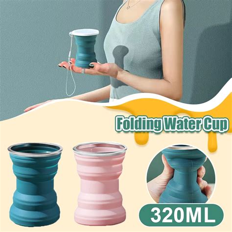 Tasse Eau Pliante Portable En Silicone Avec Couvercle Tasse Pliable