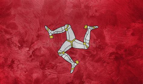 Textured Photo Of The Flag Of Isle Of Man Stock Illustration