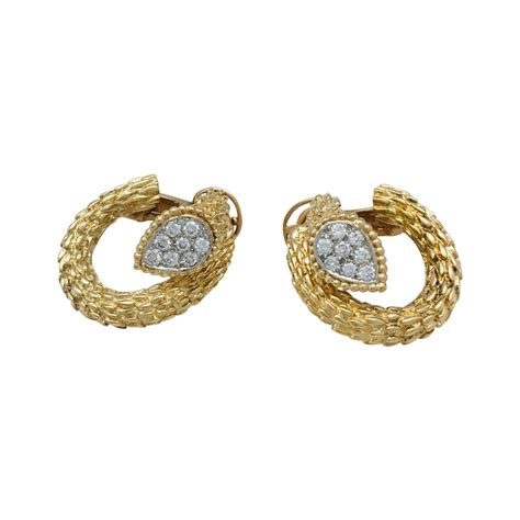 Boucles D Oreilles Boucheron Serpent Boh Me En Or Jaune Diamants