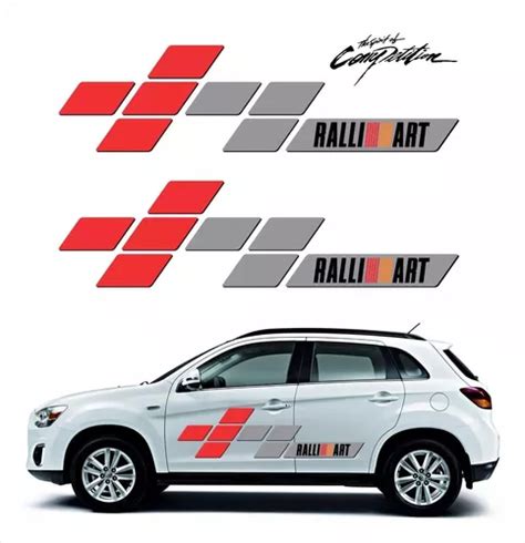 Adesivo Faixa Para Mitsubishi Asx Ralliart Competition 13802 Cor Cinza