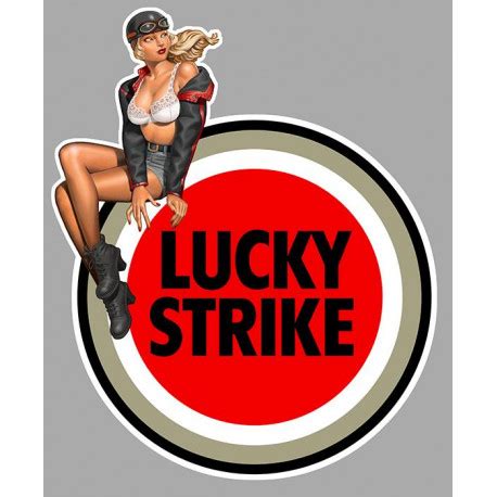 Lucky Strike Pin Up Gauche Sticker Vinyle Lamin Cafe Racer Bretagne