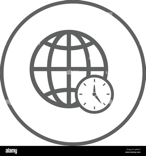 Global Time Zone Icon Simple Editable Vector Eps File Stock Vector