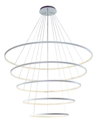 Lustre Pendente Moderno Branco 5 Arco Pe Direito Duplo Top 110V 220V