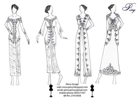 Desain Lukisan Baju Kebaya Illustrasi Desain Fashion Desain Manual