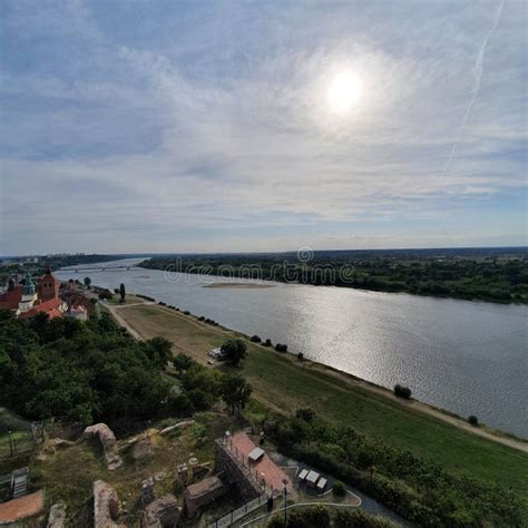 Vistula River Flowing through the City of Grudziadz, Poland Stock Photo ...