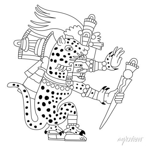 Aztec Jaguar God Drawing