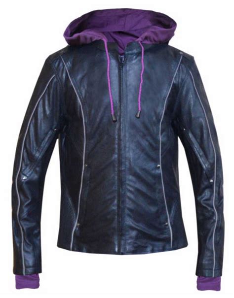 Unik Womens Ultra 3 In 1 Purple Hoodie Cowhide Leather Motorcycle Jacket Black Wisconsin