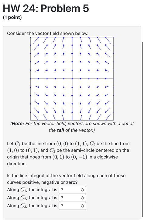 Solved Hw 24 Problem 5 1 Point Consider The Vector Field Shown Below Note For The Vector