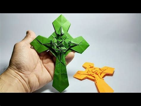 Origami Cross Tutorial Detailed Origami Cross Instruction Youtube