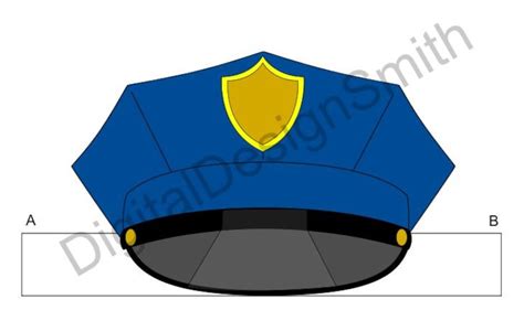 Policeman Hat Paper Template Paper Crown Headband Printable Kids Craft