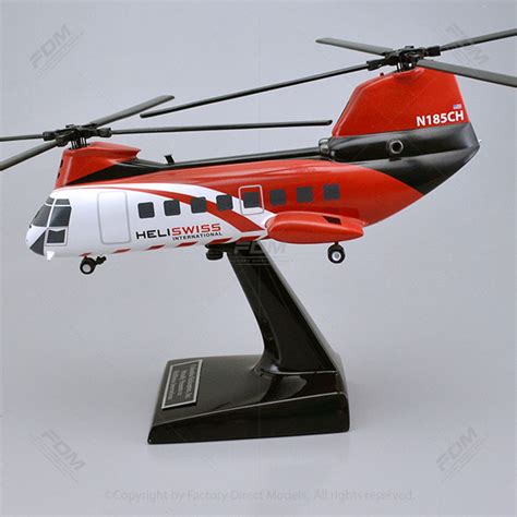 Custom Built Kawasaki Vertol Ii Heliswiss Model Helicopter