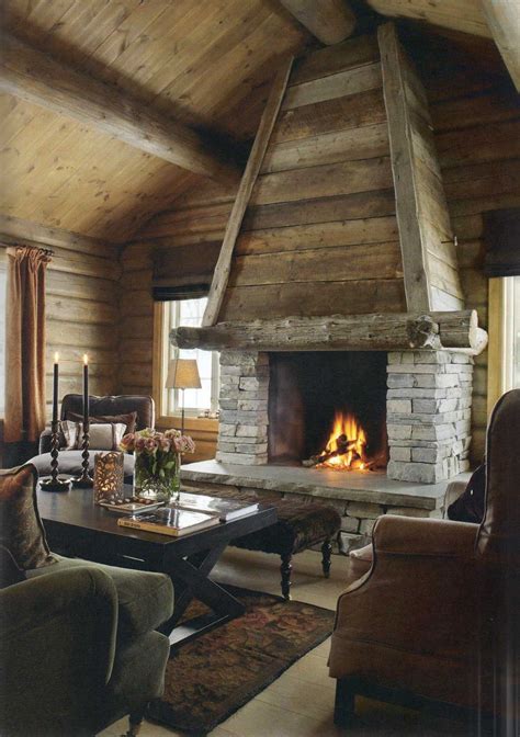 Blogger Cabin Fireplace Rustic House Rustic Cabin