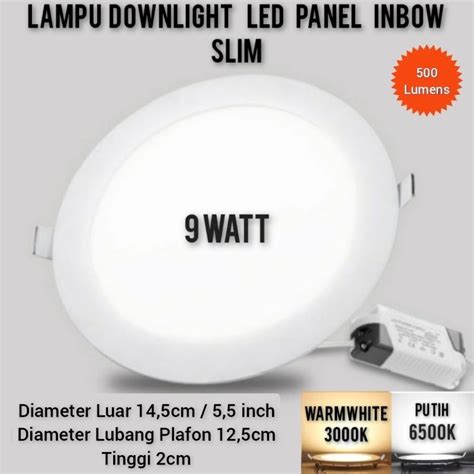 Jual Lampu Downlight Led Panel Inbow 9w Putih Bulat Slim Tipis Ib 9watt