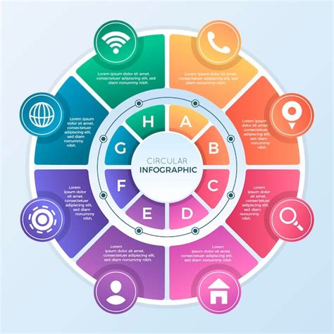 Infografía de diagrama circular degradado Vector Gratis