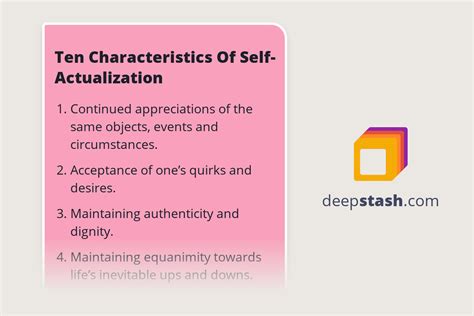 Ten Characteristics Of Self Actualization Deepstash