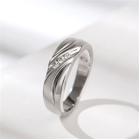 Jeulia Round Cut Three Stone Sterling Silver Men S Band Jeulia Jewelry