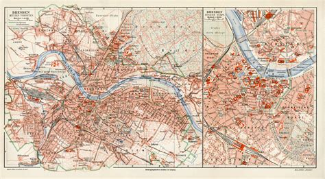 Dresden Historischer Stadtplan Karte Lithographie Ca Archiv H