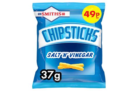 Smiths Chipsticks Salt And Vinegar Flavour Snacks 37g Best Before