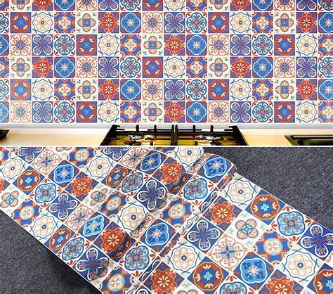 Papel Tapiz Cocina Mosaico Talavera Adherible Para Pared Autoadhesivo