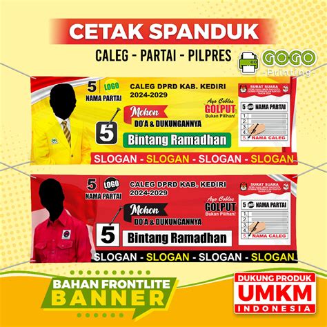 Jual Promo Cetak Spanduk Banner Baliho Mmt Caleg Partai Pemilu