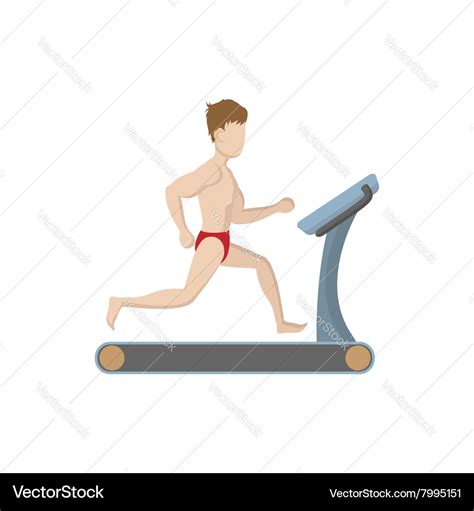 Naked Muscle Man Running On A Treadmil Icon Vector Image