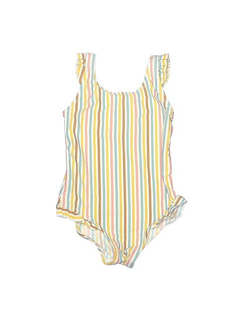 Zara Stripes Yellow One Piece Swimsuit Size 2 55 Off Thredup