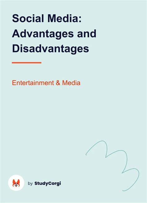 Social Media Advantages And Disadvantages Free Essay Example