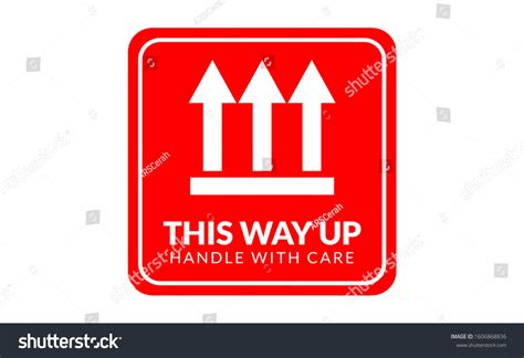 This Way Label Handle Care Icon Stock Vector Royalty Free 1606868836