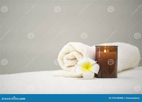 Place For Relaxation In Modern Wellness Center Candle Towels Massage