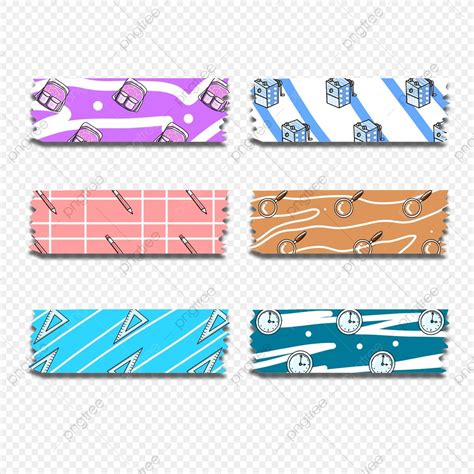 Stationery Png Image Hand Drawn Flat Linear Stationery Tape Tape