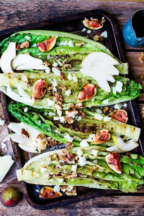 Grilled Romaine Hearts With Figs Pear And Manchego Nicky S Kitchen