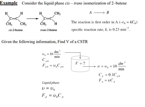 Example Consider The Liquid Phase Cis Trans Chegg