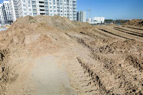 Open Sand Pit For Sand Extraction During Construction The Texture Of