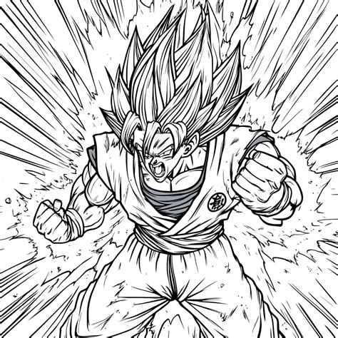 coloriage dragon ball z sangoku super saiyan 100 à imprimer gratuit