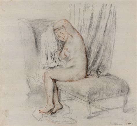A Nude Woman Sitting On A Chaise Longue Jean Antoine Watteau Wall Art Prints The British Museum