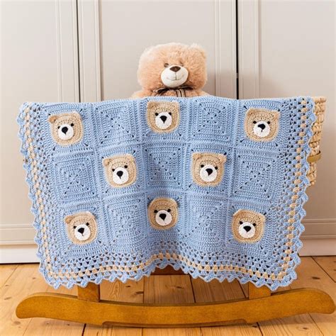 Crochet Teddy Bear Blanket Pattern Crochet Bear Blanket Etsy