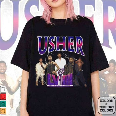 Usher Super Bowl LVIII Halftime Boxy Tee, Vintage Style Unisex T-Shirt ...