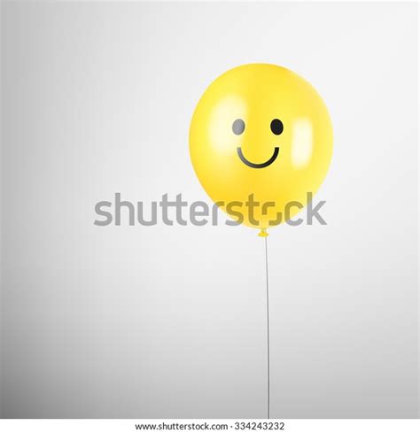 Realistic Balloon Smiley Face Yellow Smile Stock Vector Royalty Free