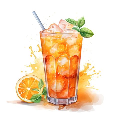 Premium Ai Image Art Watercolor Of A Fanta Drink Showcasing The