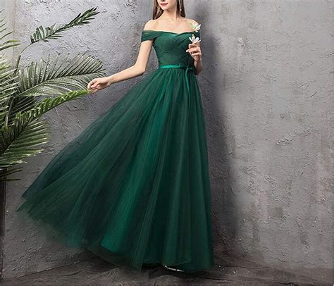 Vestidos Largos De Baile De Graduación De Color Verde Esmeralda Para