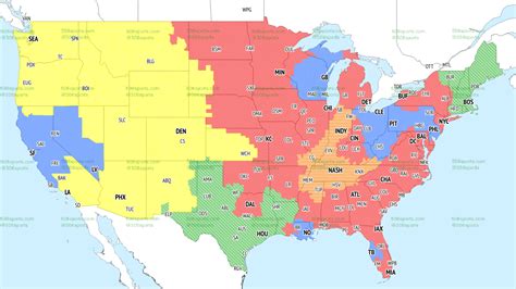 Nfl Coverage Map Week 6 Complete Tv Viewing Schedule For Fox Cbs And More Broadcasts