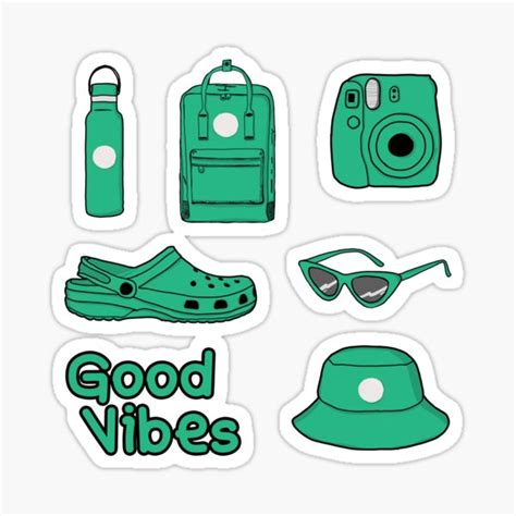 Teal Aesthetic Sticker Pack Sticker For Sale By Vbnart Redbubble