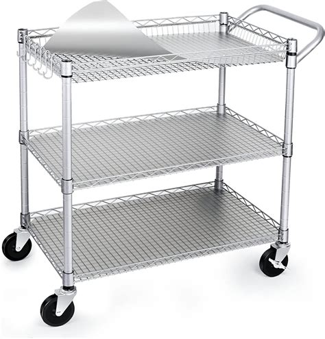 3 Tier Heavy Duty Commercial Grade Utility Cart Wire