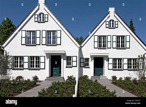 Two Identical Houses Side By Side Ready For Moving In Duesseldorf