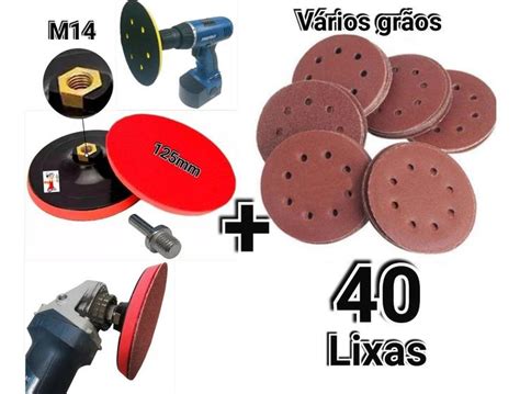 Kit Disco De Lixa Para Esmerilhadeira E Furadeira Suporte Mm