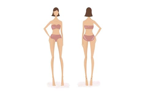 Female Body Template Front And Back Graphic By Pcyheartcraft