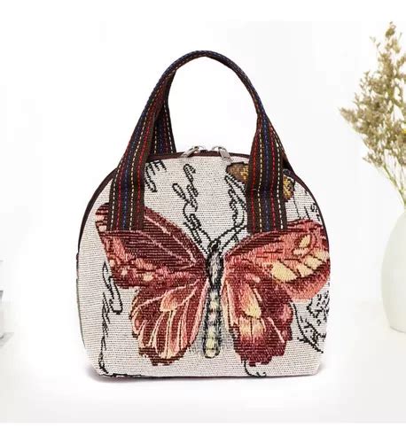 Bolso De Lona Con Estampado De Mariposas Bolso De Lona Tejid Meses