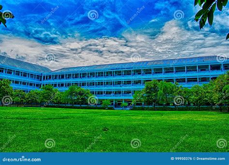 Blue School Stock Photo Image Of Street Serpant Building 99950376